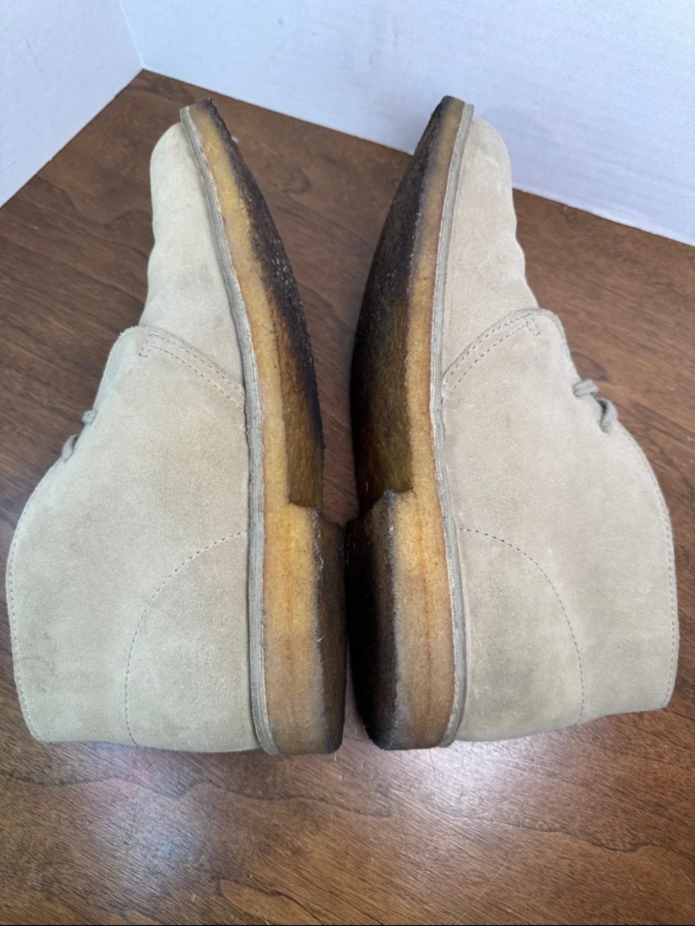 Lands End Mens Classic Suede Tan Chukka Easy-on Ankle Boots, sz 8
